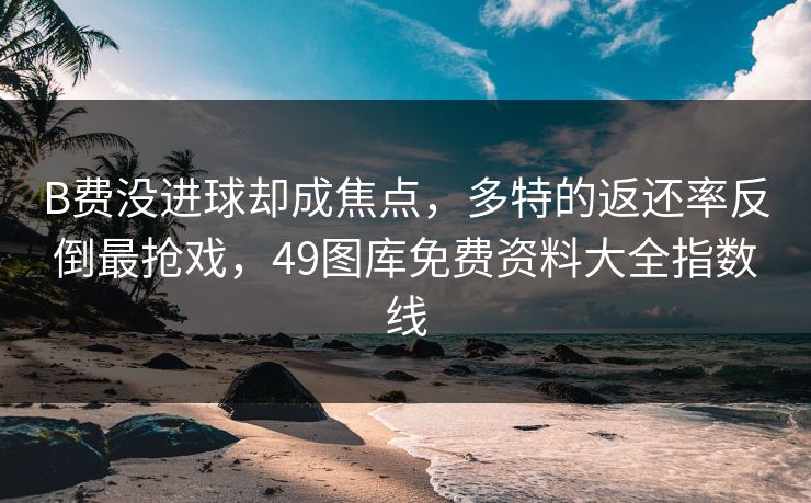 B费没进球却成焦点，多特的返还率反倒最抢戏，49图库免费资料大全指数线